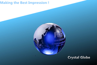 China blue crystal globe paperweight/crystal globe award/glass globe award factory