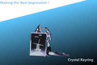 China led keychain/3D laser crystal keyring/rectangle key ring/crystal rectangular key chain factory