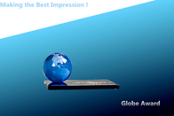 crystal globe award/crystal nameplate/blue globe award/crystal globe with base/paperweight