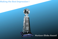 China crystal horizon globe award/crystal trophy/crystal award/glass award/glass globe trophy factory
