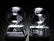 China universal crystal globe/3d laser globe crystal award/3d laser engraving crystal globe factory