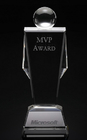 China mvp crystal award/crystal trophy/model crystal award/3d laser engraving crystal award company