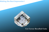 China cut corner beveled cube/crystal bevelled cube/3d crystal cube/blank crystal award/3d laser factory