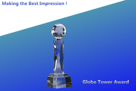 China sphere crystal award/crystal ball awards/globe crystal awards/blank globe crystal award factory