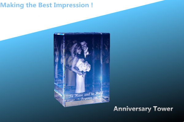 Anniversary crystal photo frame/3D crystal rectangle/3D CRYSTAL CUBE/LARGE RECTANGLE