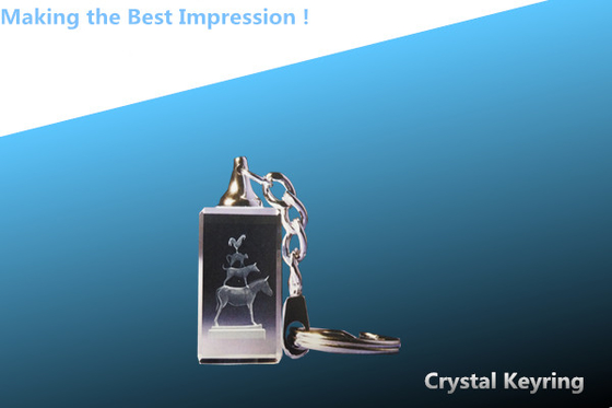 China LED keychain/3D laser crystal keyring/crystal key ring/crystal rectangular key chain distributor