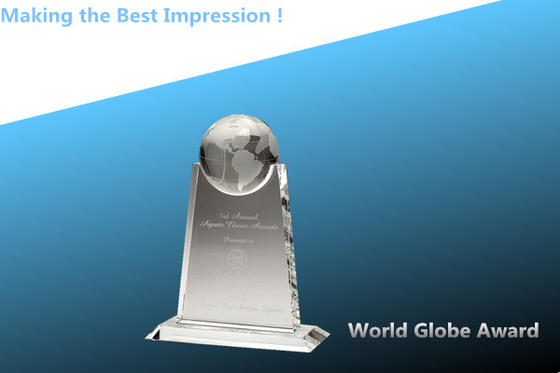 China crystal globe award/world globe award/crystal award/crystal globe trophy/glass award distributor