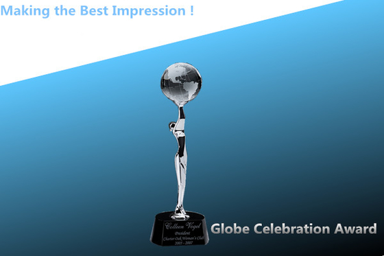 China silver globe celebration award/silver globe trophy/silvering human award/metal trophy distributor