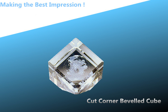 China cut corner beveled cube/crystal bevelled cube/3d crystal cube/blank crystal award/3d laser distributor