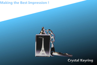 led keychain/3D laser crystal keyring/crystal rectangle key ring/rectangular key chain