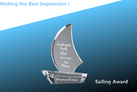 crystal sailboat award/crystal sailboat award/crystal sailing trophy/acrylic sailing award