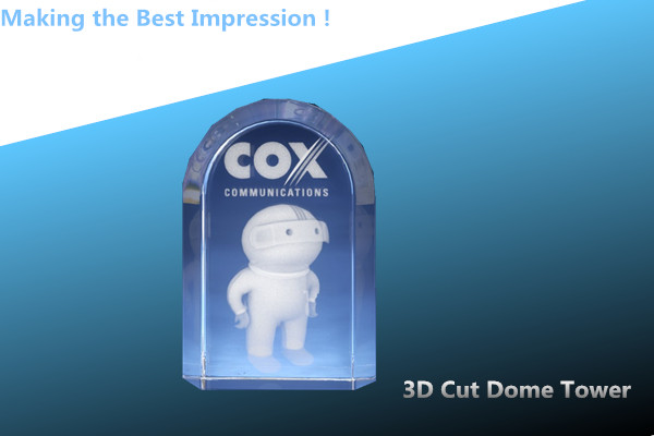 Cut Dome Tower Corporate Awards/CRYSTAL CUT DOME TOWER AWARD/3D LASER CRYSTAL TOWER TROPHY